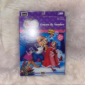 Vintage 1991 Rose Art Disney Beauty & The Beast Crayon By Numbers NEW